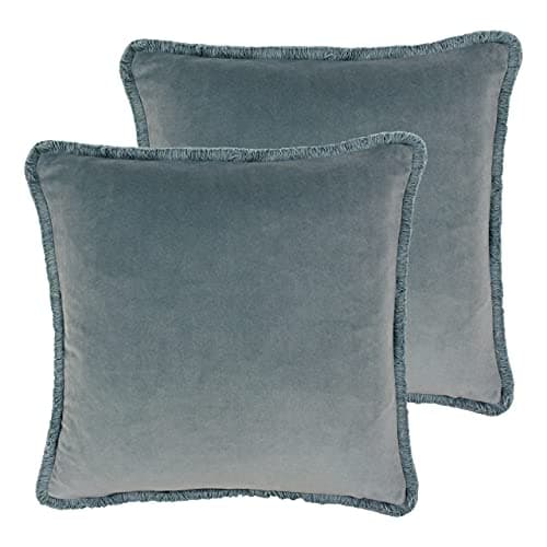 Image of Paoletti Freya Twin Pack Polyester Filled Cushions, Duck Egg, 45 x 45cm