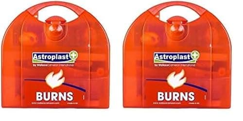 Image of Astroplast First Aid Burns Dispenser in Compact Red Piccolo Box - Refillable First Aid Kit with Burn Gel, Gloves and Burn Dressings - Essential Medical Equipment for Home, Workplace, or Car