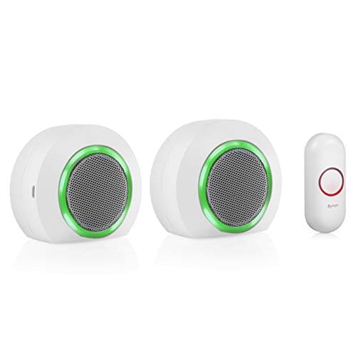 Image of Byron DBY-23524UK Wireless Doorbell Set, Twin Pack, 175 m Range, 16 Melodies, Visual Alert System, White