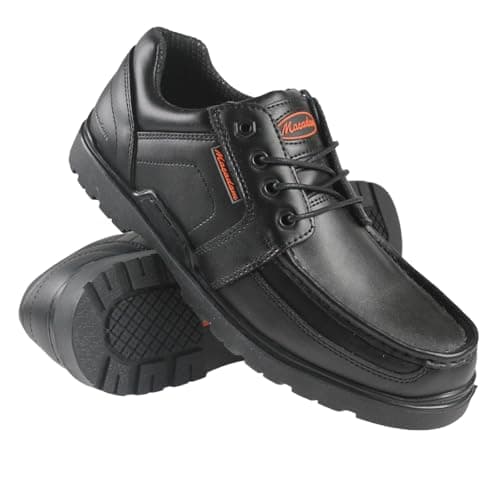 Image of Mens Macadam Smart Casual Leather Lace Up Shoes Classic Wallabee Shoe Black Comfort Work Office (Black, UK Footwear Size System, Adult, Men, Numeric, Medium, 8)