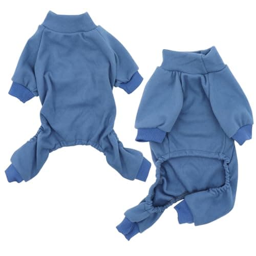 Image of HuaLiSiJi Dog Pyjamas Cotton Pyjamas for Dogs, Elastic and Take off Suitable for Small and Medium Dogs (Haze Blue, S)