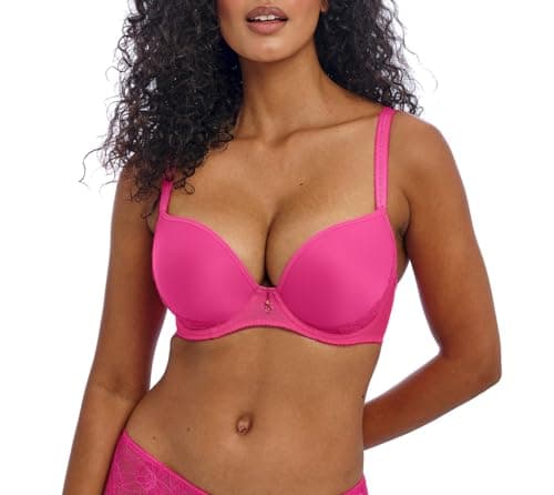 Image of Freya Women's Fascinate Underwire Molded Plunge T-Shirt Bra, Hot Pink, 36F