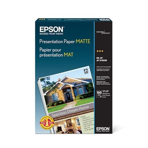 Image of Epson Photo Quality Ink Jet Paper - Matte coated photo paper - bright white - 329 x 483 mm - 105 g/m2 - 100 sheet(s)