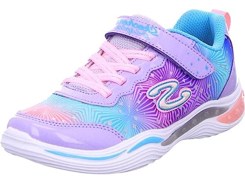 Image of Skechers Kids Girls' Power Petals-Painted Daisy Sneaker, Lavendar/Multi, 10.5 Medium US Little Kid