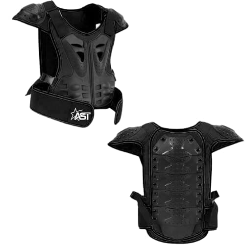 Image of STAR AST Motorcycle Chest Protector Vest Anti-Fall Motorcycle Protective Chest&Back Support Protector for Dirt Motorcycles Snowboarding Skiing Skating Scooter, Black