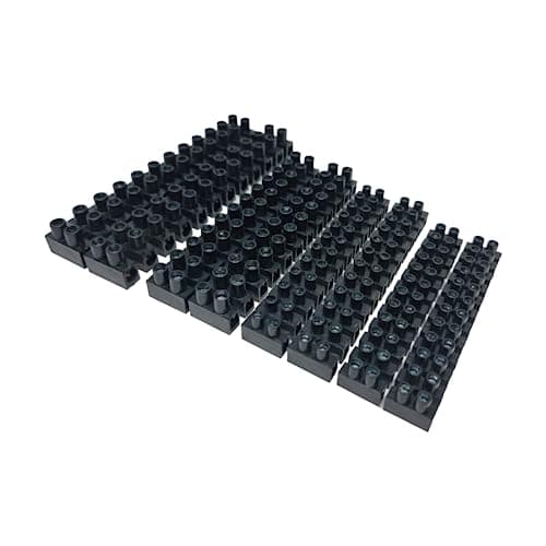 Image of Pack of 8 Electrical Connector Blocks 5A, 10A, 15A, 30A - 12 Way Black Terminal Block Electrical Connector Strips