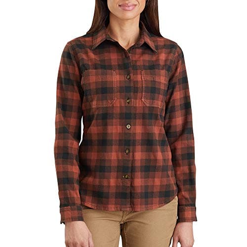 Image of Carhartt Women's Rugged Flex Hamilton Flannel Shirt, Henna, S