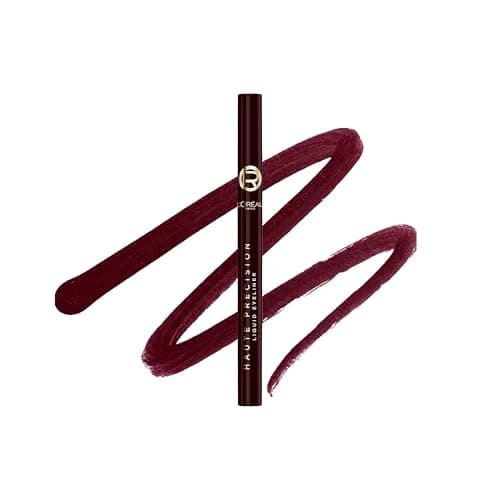 Image of L'Oréal Paris Haute Precision Felt-Tip Liquid Eyeliner, Cushioned Felt Tip, Intense Colour, Precise Lines, Waterproof & Transfer-Proof For 24H Wear, Bordeaux Cashmere