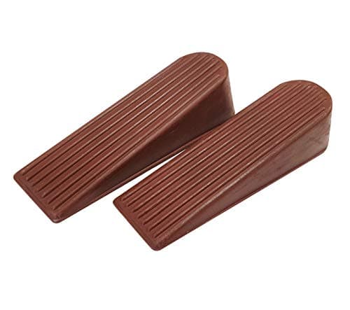 Image of Select Hardware Anti Slip Door Stop | Non Scratch Rubber Wedge | Pack of 2 (Brown)