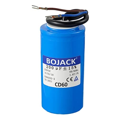 Image of BOJACK 200 uF 250 V AC 200 MFD CD60 Start Capacitor Wire Lead Cylinder Motor Run Capacitor