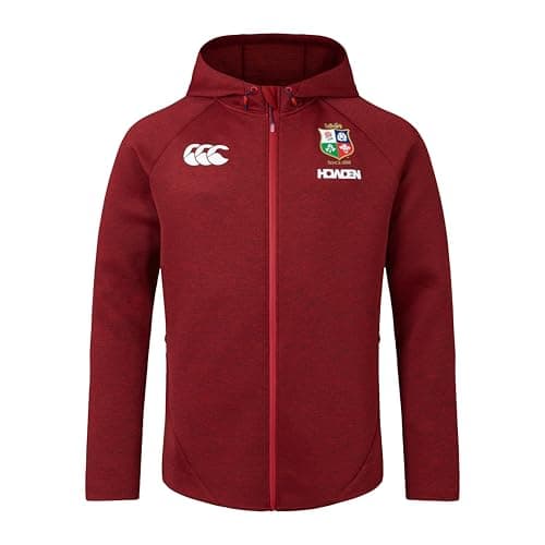 Image of Canterbury Men's British & Irish Lions Hoody | Soft Fabric | Official British & Irish Lions Licensed Product Hoodie, Red Dahlia, XS