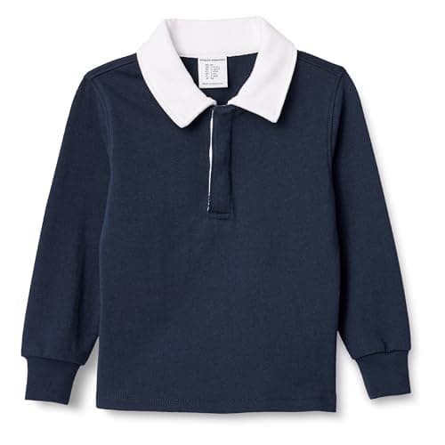 Image of Amazon Essentials Boys' Rugby Polo Shirt, Navy, 8 Years