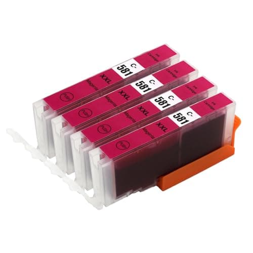 Image of Go Inks Compatible CLI-581XL Magenta Ink Cartridge – 4 Pack for Canon PIXMA Printers – 12ml – 581 XL - High Yield – 4x Magenta