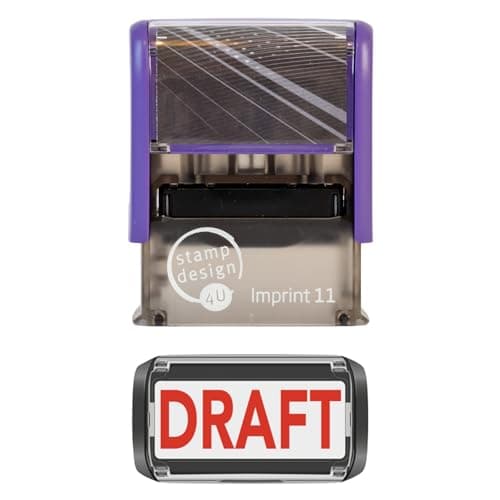 Image of Colop Green Line Word Stamp DRAFT Imprint 38x14mm Red Ref 1092704070
