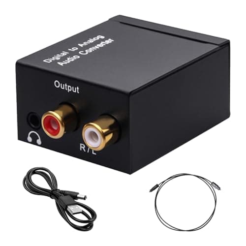 Image of DAC Converter Digital to Analog Audio 192kHz, Optical to RCA Converter Toslink Coaxial to RCA L/R 3.5mm Stereo Output with 1m Optical Cable for HDTV DVD, PS3/PS4, Blu-ray Players HD Devices
