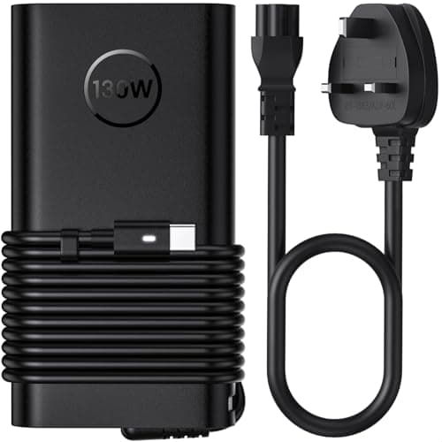 Image of 130W Dell USB C Laptop Charger for Dell XPS 15 9500 9510 9520 9530 9575 17 9700 9710 9720 9730, Precision 5530 5550 5560 5570 5750 5760 5770 3550 3560, Latitude 7410 7310 7210 9410 9510 5420 5520 5510