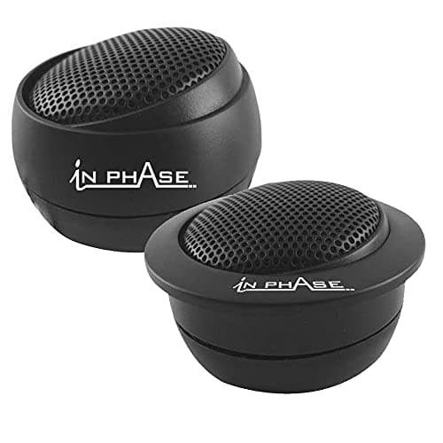 Image of In Phase Car Audio SXT1 Speaker - 1/2 Inch 200W PEI Silk Dome Tweeter (2 x Speakers),Black