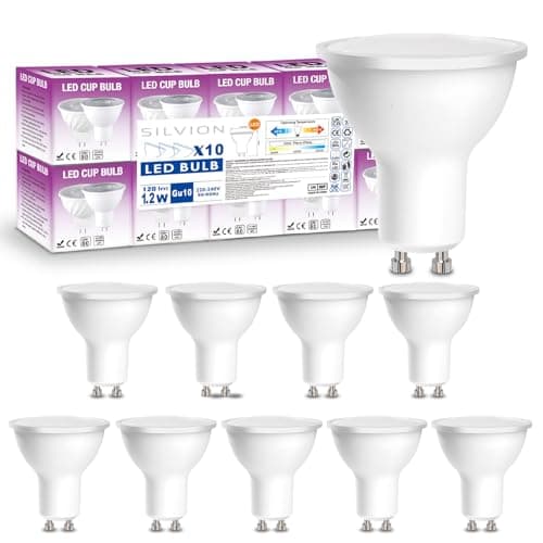 Image of SILVION 10x 1.2W GU10 LED TOMI Warm White 3000K 105lm Lumens Equvilent 10W LED Light Bulb Downlight Spotlight Lighting Lamps Non Dimmable [Energy Class F]