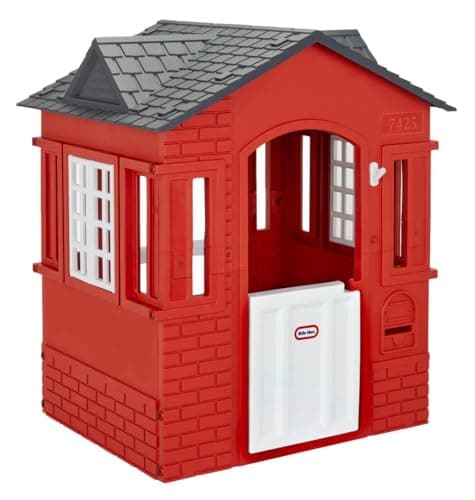Image of little tikes, 653889M Cape Cottage Playhouse - With Working Doors, Windows and Shutters - Interactive - Active Play Promotes Physical Development - Indoor or Outdoor Use - Red