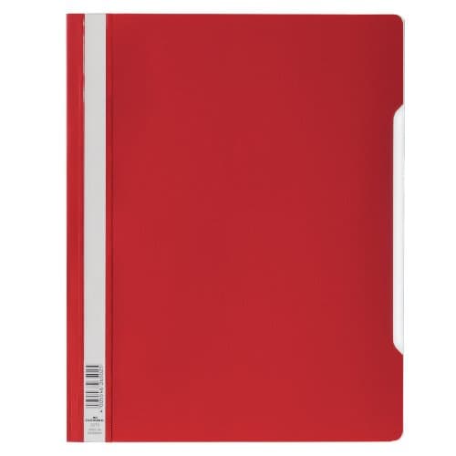Image of Durable Clear View Folder/Report File A4, Red, Extra Wide, Pack of 50, 257003