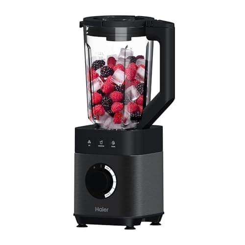 Image of Haier Blender, I-Master Series 5 with 5 Variable Speeds, Ice Crusher, Smoothie Maker, Auto Clean, 1.7L Glass Jug, 0.6L Personal Jug, 1200W, On App, Black [HBL5B2 S5]