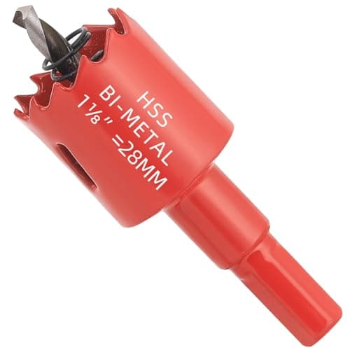 Image of GARHWAL Bi-Metal Hole Saw 28 mm with Arbor and Pilot Bit - Smooth Fast Cutting for Wood, Plywood, Plastic, Drywall, Thin Metal Sheets, and More | Ideal for Ceiling Light Installation and DIY Projects