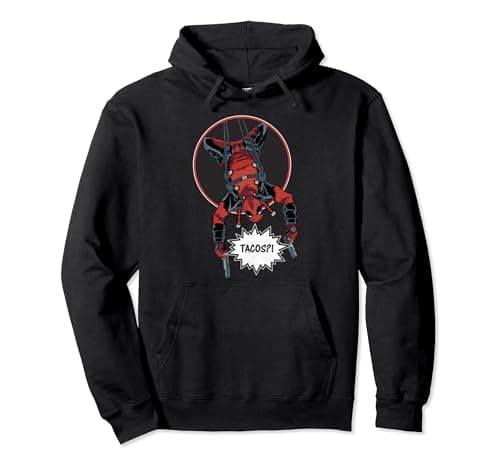 Image of Marvel Deadpool Slinging Upside-Down Tacos?! Pullover Hoodie