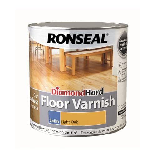 Image of Ronseal Diamond Hard Floor Varnish Light Oak Satin 2.5L