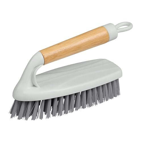 Image of Elliott Heavy-Duty Scrubbing Brush, Ergonomic Iron-Shape Handle, Stiff Bristles for Tiles, Grout, Tubs, Sinks & Floors