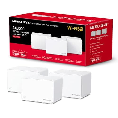 Image of Mercusys Halo H3000X Mesh WiFi System, Wi-Fi 6 AX3000 Dual Band Router & Repeater, 3 Gigabit Ports, MU-MIMO, WPA3, Child Lock, Suitable for 3-5 Bedroom Homes