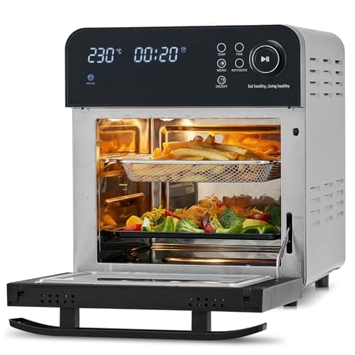 Image of Air Fryer Oven, CUSIMAX 14.5L Digital Air Fryer for Home Use, 16-in-1 Countertop Convection Oven with LED Touchscreen, for Fryer Dehydrate Rotisserie Bake Oil-Free