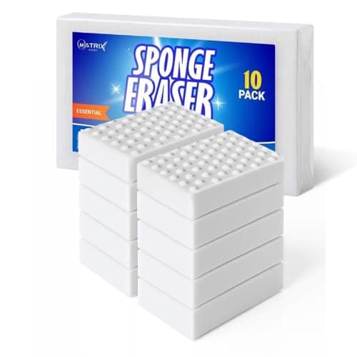 Image of Magic Eraser Cleaning Sponges Pack of 20 - Heavy Duty Chemical-Free Melamine Foam Pads for Removing Marks, Stains & Scuffs | Multi-Surface Cleaner for Walls, Kitchen, Bathroom & Shoes