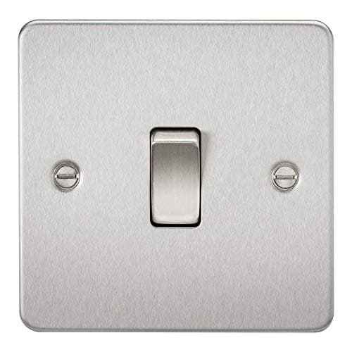 Image of Knightsbridge FP1200BC Flat Plate Intermediate Switch, Brushed Chrome, 10AX, 1G
