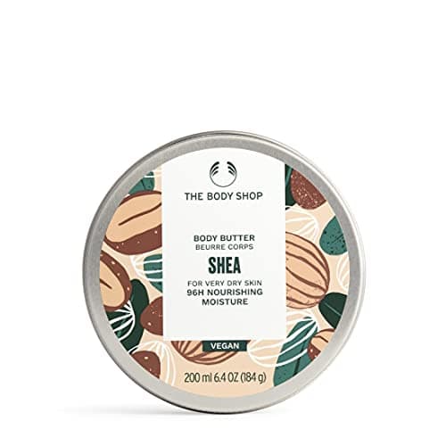 Image of The Body Shop Shea Body Butter (1x 200ml), Shea Butter Body Moisturiser, Body Cream for Dry Skin, 96H Nourishing Moisture, Body Care, Non-Greasy, Non-Sticky Vegan Formula