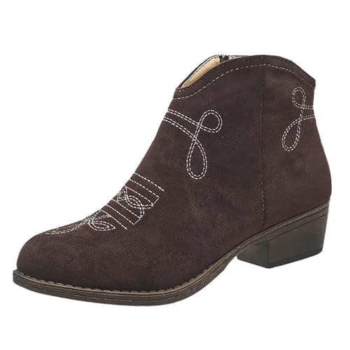 Image of 2026 Women Boots Square Heel Fashion Nude Chelsea Walking Easy Clean Suede Dog Country Walk Ankle Zip Up Fur Lined Winter Warm (10)
