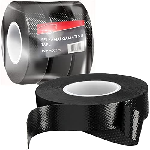 Image of Xtremeauto Self Amalgamating Tape 3 Pack - 19mm X 5M Plumbing Tape, Rubber Tape Self Amalgamating Waterproof Tape, Pipe Insulation Tape, Repair Sealing Joints, Black Electrical Tape Waterproof