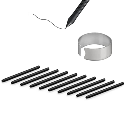 Image of 10X Replacement Tips Nibs Compatible with One By Wacom/Bamboo/Intuos/Intuos 5&4&3/Intuos Pro(PTH-451/651/851)/Cintip/Cintip Companion 1&2&Hybrid/Cintip 13H, for CTE-,MTE-,CTL-,CTH- Series, Black