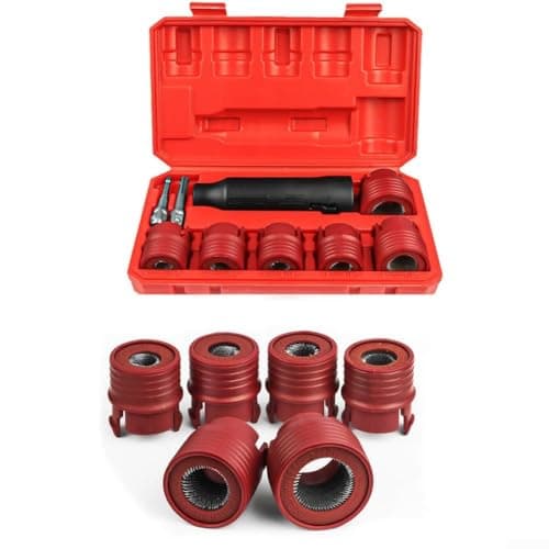 Image of Wheel Stud Cleaning Tool Set, Wheel Stud Thread Restorer Kit 9PCS Rust Removal Brush for Nuts 12-28mm Steel Plastic Construction Fast Operation Snap-in Design for Drill Driver