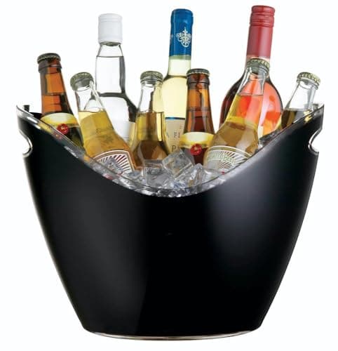 Image of BarCraft Drinks Cooler Beer Bucket for Parties, BBQs and More, Acrylic, Black, 8 Litre