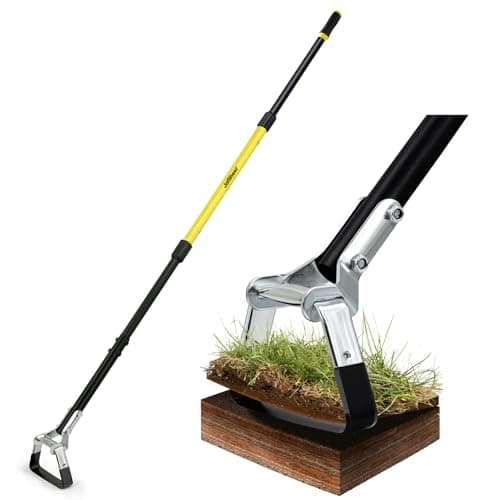 Image of Jardineer Garden Hoe Long Handle, Dutch Hoe Garden Tool for Weeding, Loosening Soil, 163cm High Carbon Steel Stirrup Hoe Heavy Duty