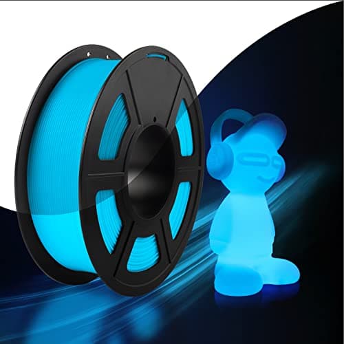 Image of SUNLU Glow in the Dark PLA Filament, Neatly Wound Luminous PLA 3D Printer Filament 1.75mm Dimensional Accuracy +/- 0.02mm, Fit Most FDM 3D Printers, 1kg Spool (2.2lbs), (Blue PLA, Glow Blue)