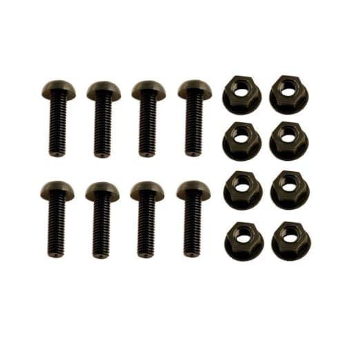 Image of BEK-FIX 8 Black Plastic Number Plate Screws & 8 Black Nuts Bolts Fixings Fittings Fixers
