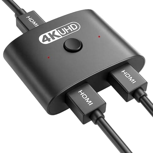 Image of HDMI Switch 4K@120Hz, HDMI Splitter 2 in 1 Out or 1 in 2 Out Aluminium Case Bidirectional Switcher Supports HDR 3D Dolby Vision Compatible with Xbox PS5 PS4 Switch TV PC Laptop DVD Projector Monitor