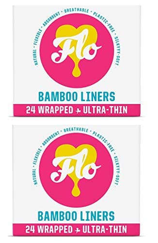 Image of Flo Organic Bamboo Panty Liners, Wrapped Ultra-Thin, 2 Pack (2 x 24)