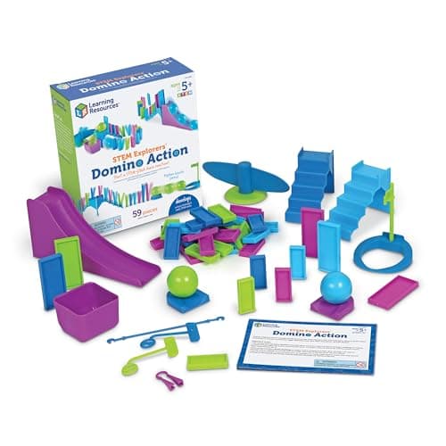 Image of Learning Resources STEM Explorers Domino Action, STEM Toys for Kids, 59 Pieces, Age 5+, LER9309