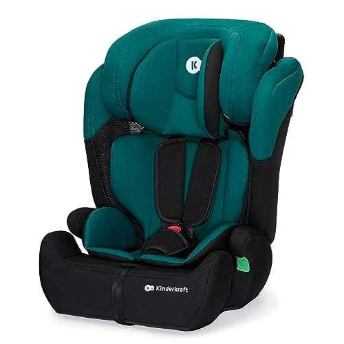 Image of Kinderkraft Comfort UP Car Seat, I-Size Booster Child Seat, with 5 Point Harness, Adjustable Headrest, for Toddlers, Infant, Group 1/2/3, 9-36 Kg, Up to 12 Years, Green