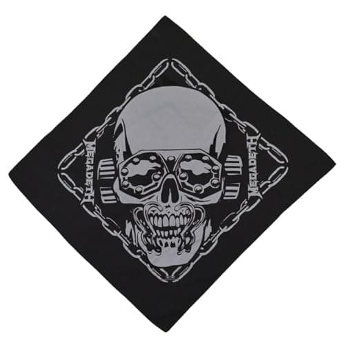 Image of Megadeth Bandana Vic Rattlehead Band Logo Official Black One Size