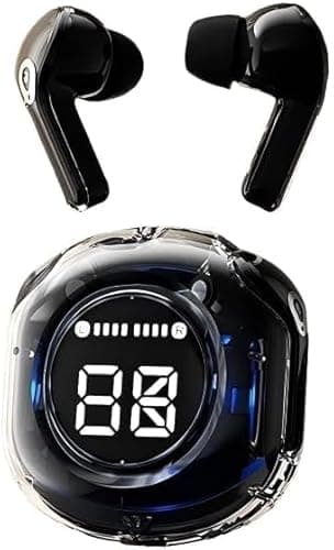 Image of Wireless Earbuds, Bluetooth 5.4 Headphones in Ear 2025 Wireless Earphones with 4 ENC Mic, Mini Ear buds with HiFi Stereo Deep Bass, Playtime LED Display,Mini Earbuds IPX7 Waterproof (black)