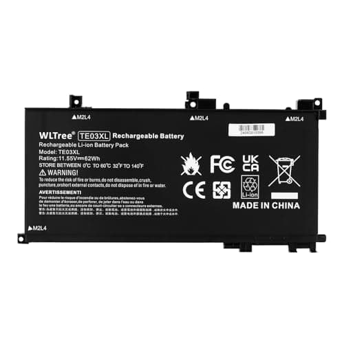 Image of WLTree 62Wh TE03XL Laptop Battery for HP Pavilion 15 Omen 15-ax000 15-BC000 15-BC015TX BC400NA BC006NA BC411TX BC406TX BC407TX BC408TX 15-AX033DX AX009NA AX0011 TX TX AX001NS AX008NS AX038NF TPN-Q173