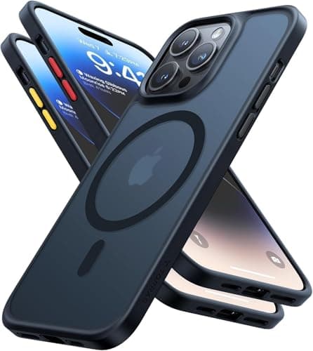 Image of TORRAS for iPhone 14 Pro Max Case with MagSafe, 12FT Military Shockproof, Slim Thin but Sturdy, Velvety Touch and Anti-Slip Texture, Magnetic Protective for iPhone 14 Pro Max Case Cover, Matte Black
